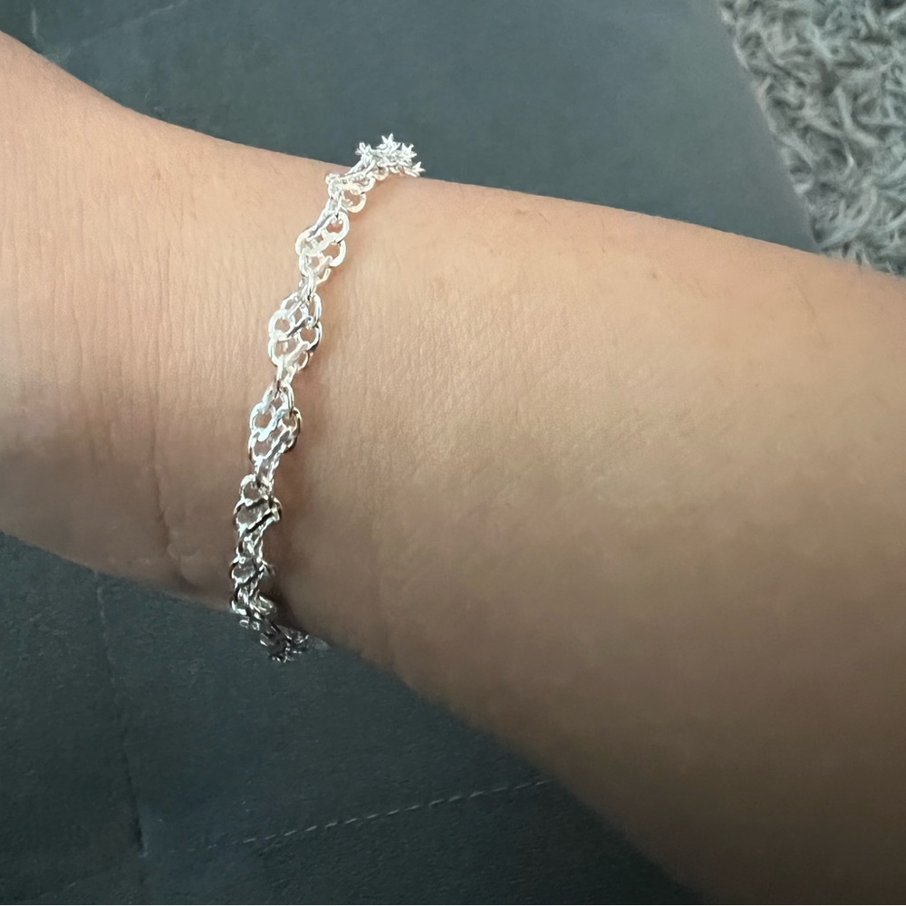 Made in Italy Sterling Silver 7.5 Inch Solid Link Chain Bracelet